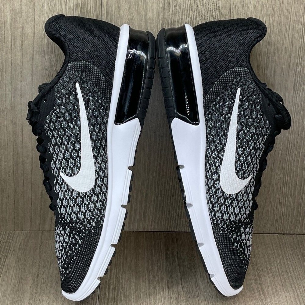Nike Sneakers Womens Sz 9.5 Air Max Sequent 2 Athletic Running Shoes Black White - Picture 7 of 11